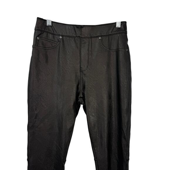 Spanx Faux Leather Like Ankle Skinny Jeans Brown Women size Small Petite 20282Q - Picture 2 of 14